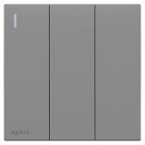 羅格朗開關插座 暢境  深砂銀 三位單控帶指示開關 三開單控 16AX