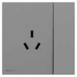 羅格朗開關插座 博駿  深砂銀 帶開關三扁插座 三孔插座 10A