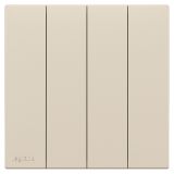 羅格朗開關(guān)插座 悅鉑  粉鉑金 四位單控開關(guān) 四開單控 16AX