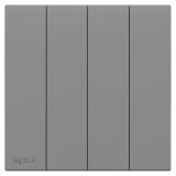 羅格朗開(kāi)關(guān)插座 博駿  深砂銀 四位單控開(kāi)關(guān) 四開(kāi)單控 16AX