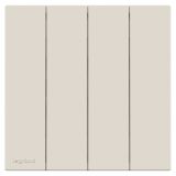 羅格朗開關(guān)插座 悅鉑  奶油白 四位單控開關(guān) 四開單控 16AX