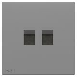 羅格朗開關插座 悅鉑  深砂銀 二位電腦插