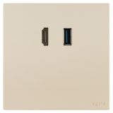 羅格朗開關插座 維翼 粉鉑金 HDMI+USB(連接)插座