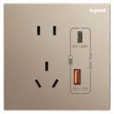 羅格朗開關插座 逸景 玫瑰金 30W Type A+C USB充電五孔插座