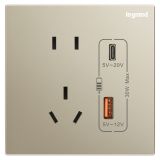 羅格朗開關插座 逸景 米蘭金 30W Type A+C USB充電五孔插座