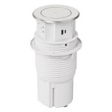 延長線插座（電動升降插座,3位五孔+USB充電A+C,帶無線充,白色）