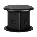 電動升降插座(4位五孔USB（2A+2C）帶無線充) 黑色